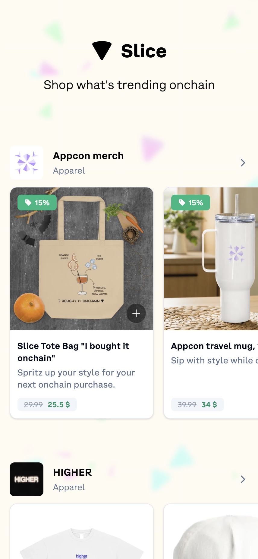 Slice Shops - Farcaster Mini Apps screenshot